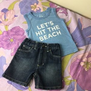 Like New Kids  Set Cooper denim shorts & sleeveless tee